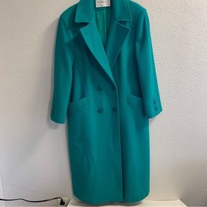 Fashionbilt vintage 100 percent wool aqua coat made in the USA